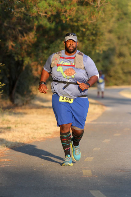 fat man running half marathon