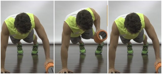 Foam Roller Pushup with Arm Lift